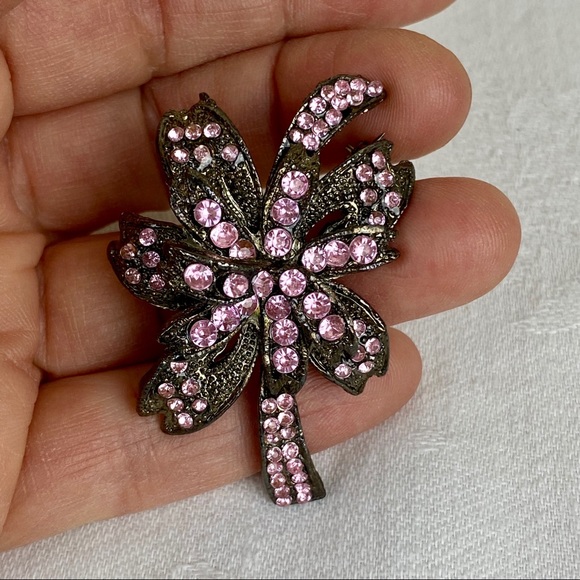 Vintage Pink Palm Tree Brooch - Picture 3 of 6